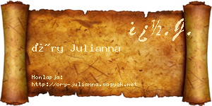 Őry Julianna névjegykártya